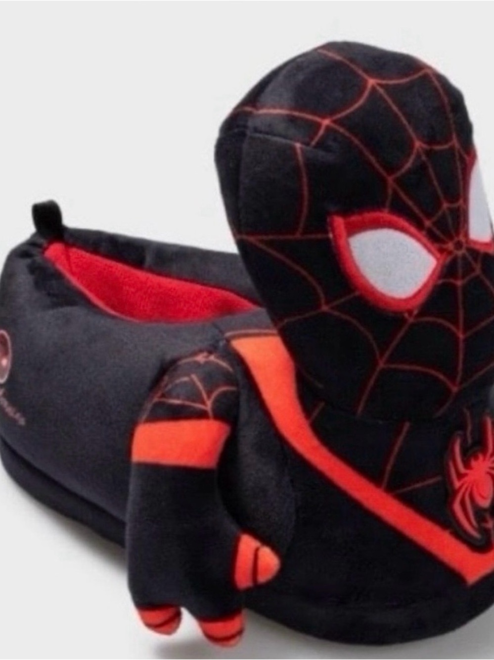 Kids' Marvel Spider-Man 3D Plush Slippers - Black Size 6 
New